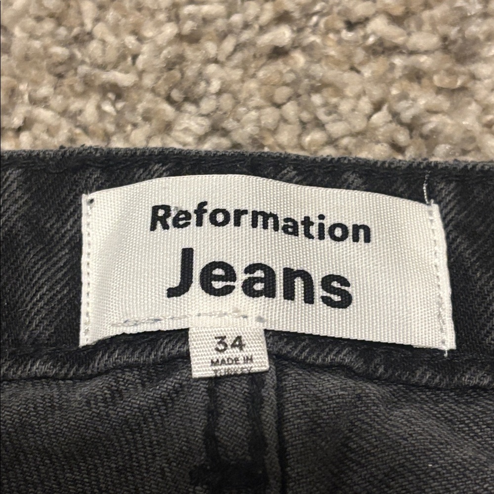 Reformation Women's Straight Leg Jeans - Dark Gray - Picture 10 of 12